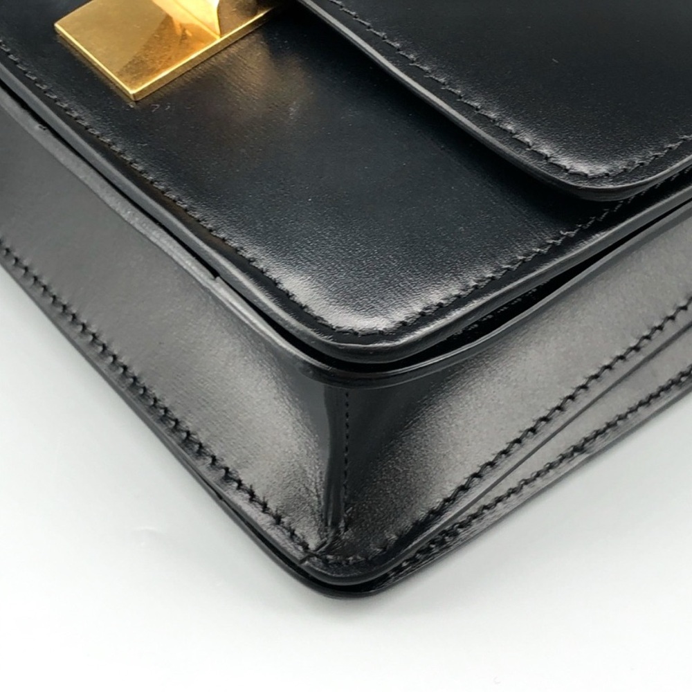 Celine Small Classic Box Bag Black Calfskin Gold Hardware Crossbody - Picture 9 of 15